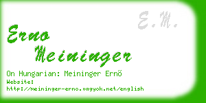 erno meininger business card
